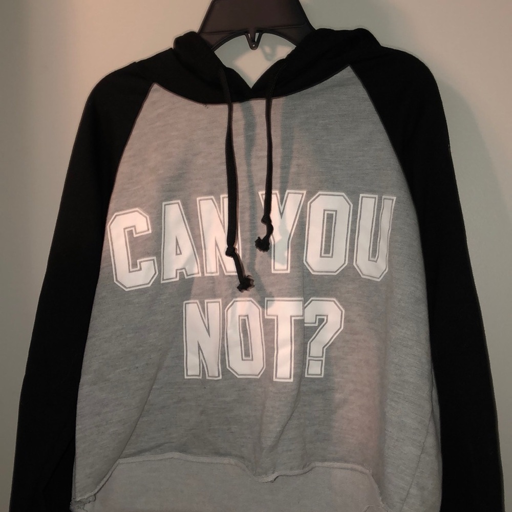 A cropped “can you not” hoodie